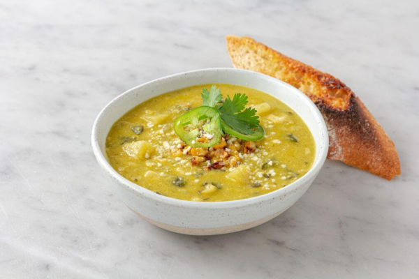 Corn & Poblano Peppers Soup