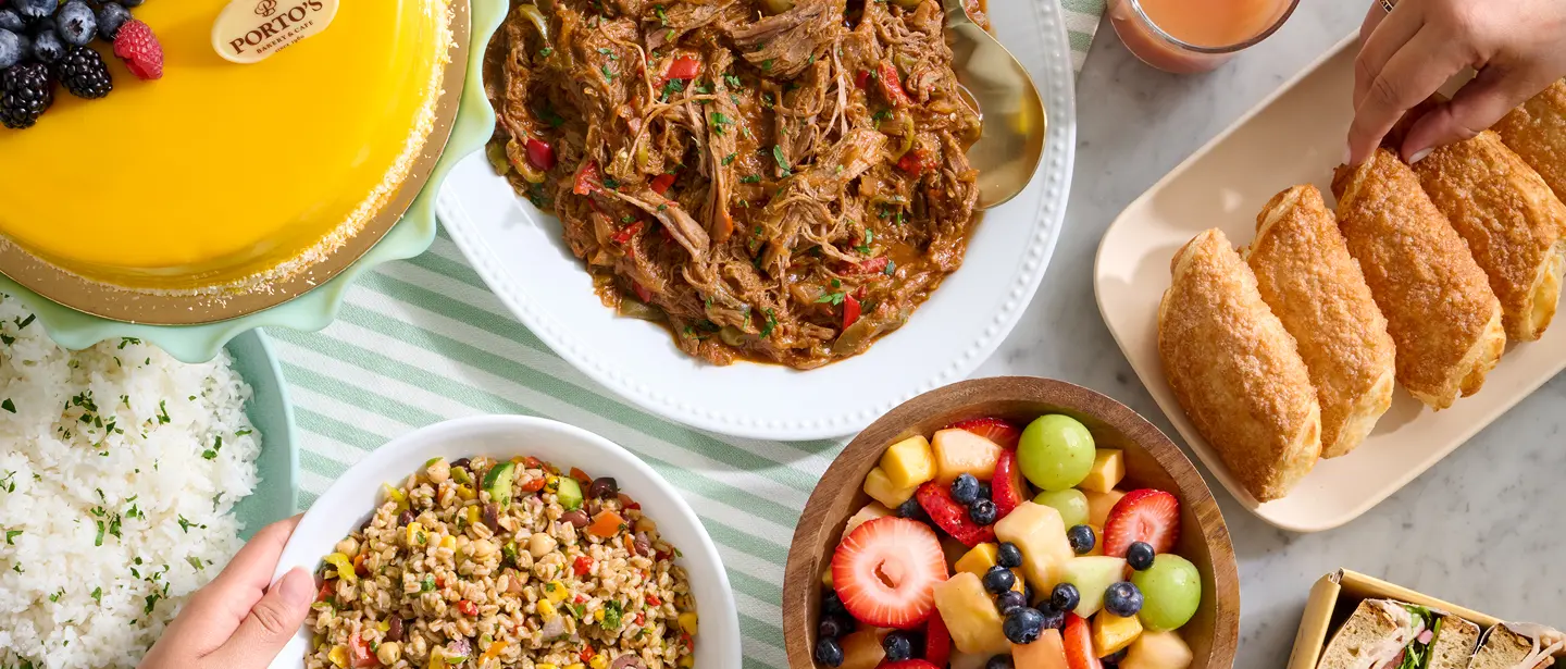 Images of Porto's catering items